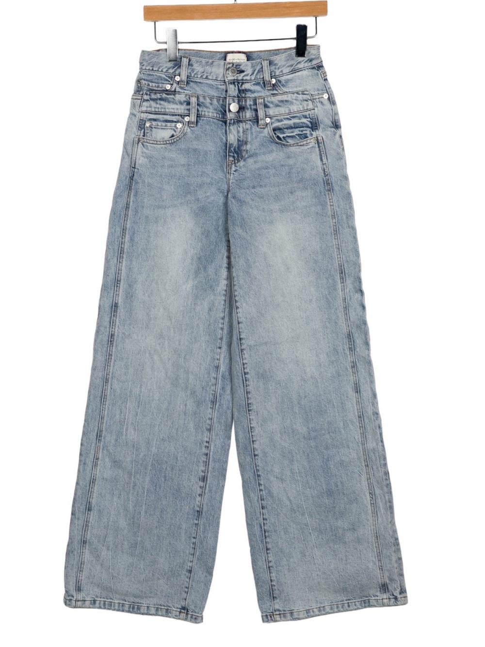 Alice + Olivia “Cool” double waistband jeans